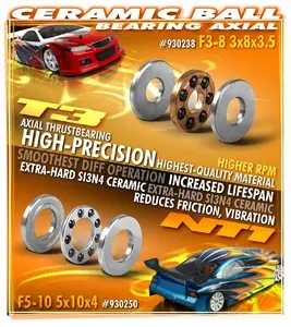 Ceramic Ball-Bearing Axial F3-8 3X8x3.5 1