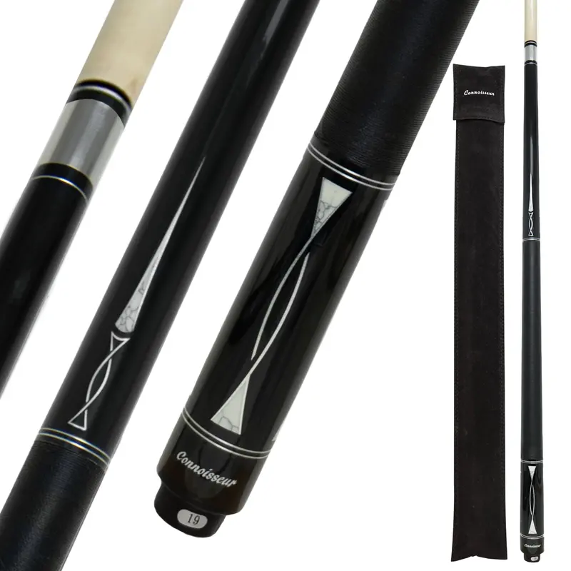 Connoisseur Pool Cue Black/Grey Linen Wrap 12.5Mm 19Oz 1