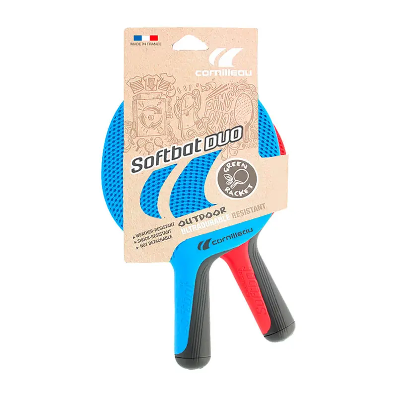 Cornilleau Softbat Duo Ping Pong Rackets - Red/Blue 1