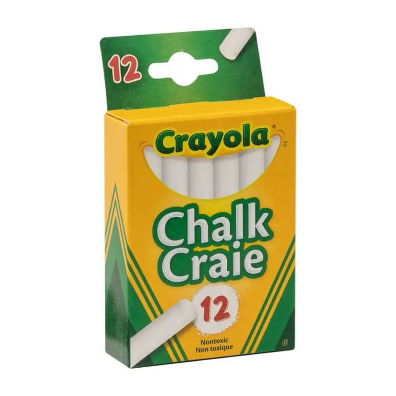 Crayola Box Of 12 Dustless White Chalks 1