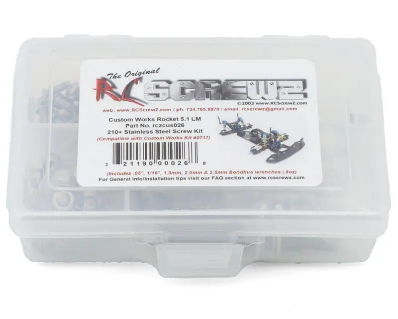 Custom Works Rocket 5.1 Lm/Modified Stainless Steel Screws Kit, Rczcus026 1