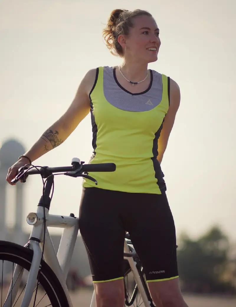 Damen Fahrradtrikot Ärmellos Comfort Line Neon Setprodukt 1