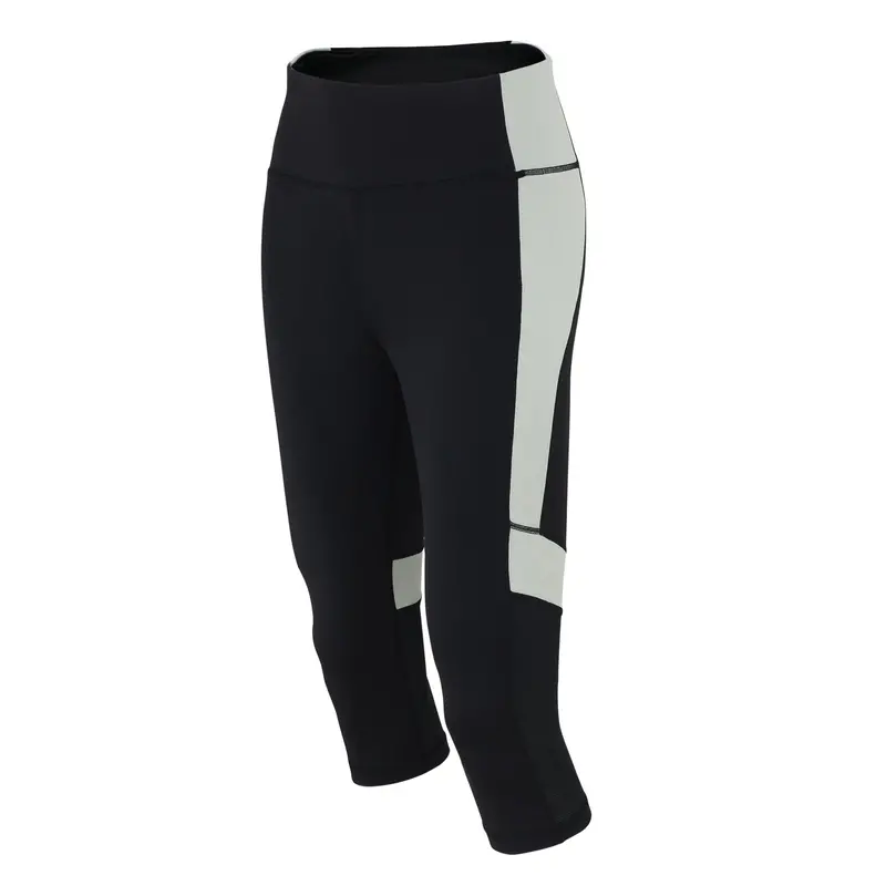 Damen Fitnesshose - Laufhose 3/4 Schwarz-Grau Red Decoct Setprodukt 1