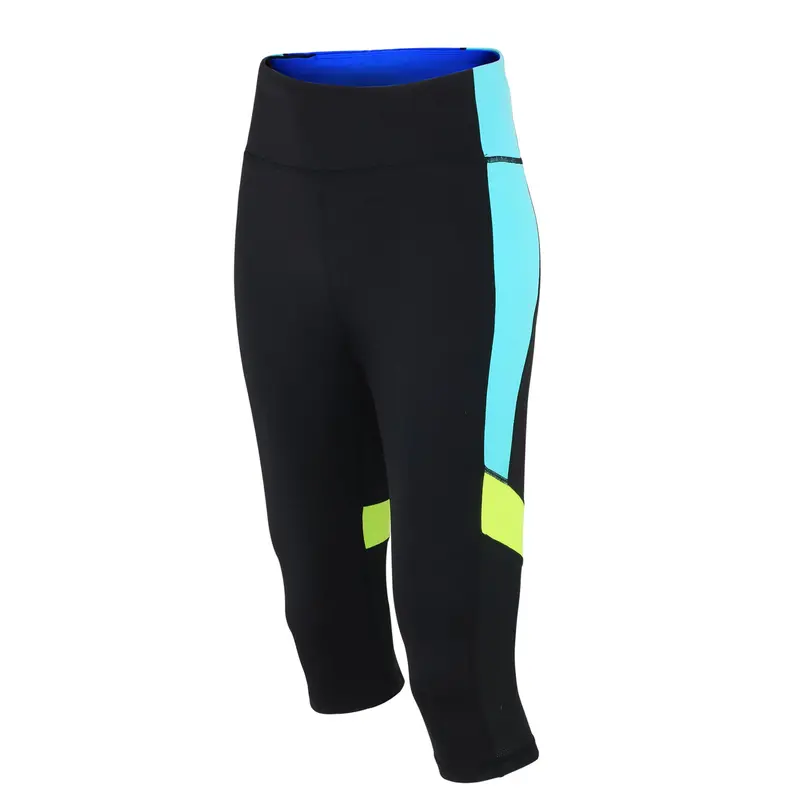 Damen Fitnesshose / Laufhose 3/4 Schwarz-Neon Red Decoct Setprodukt 1