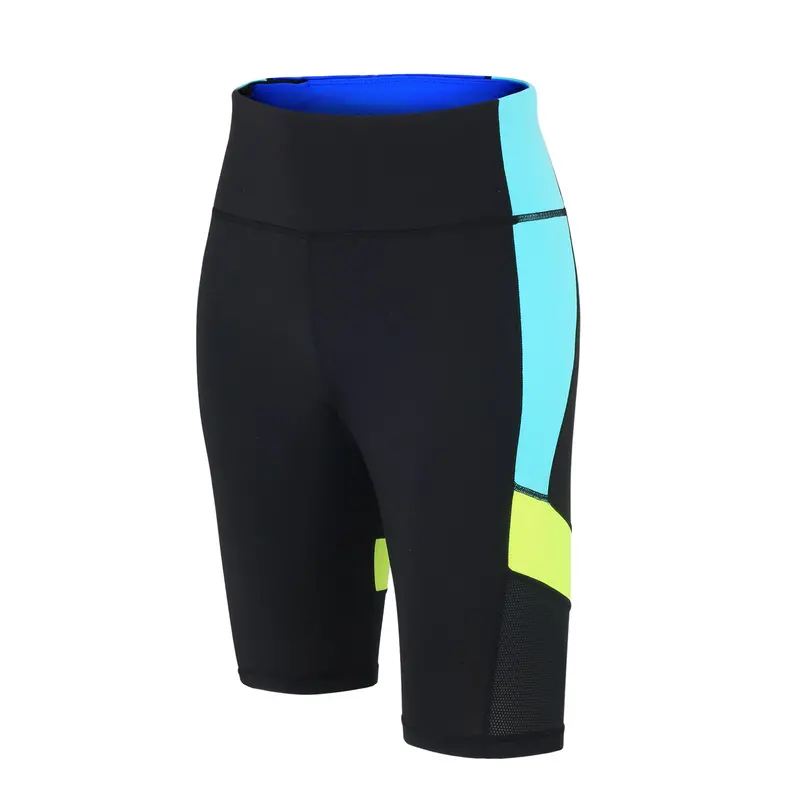 Damen Fitnesshose / Laufhose Kurz Schwarz-Neon Red Decoct Setprodukt 1