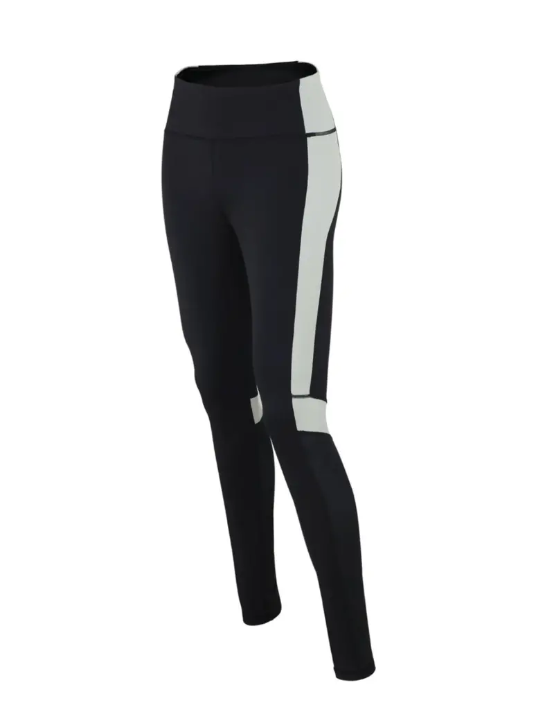 Damen Fitnesshose - Laufhose Lang Schwarz Grau Red Decoct 1