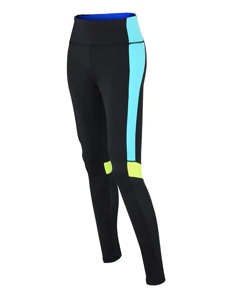 Damen Fitnesshose - Laufhose Lang Schwarz Neon Red Decoct 1