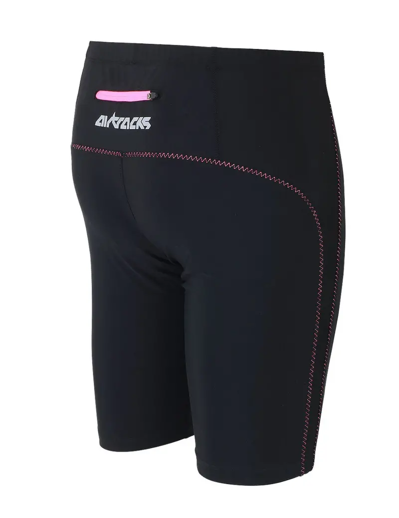 Damen Laufhose Tight Kurz Pink 2