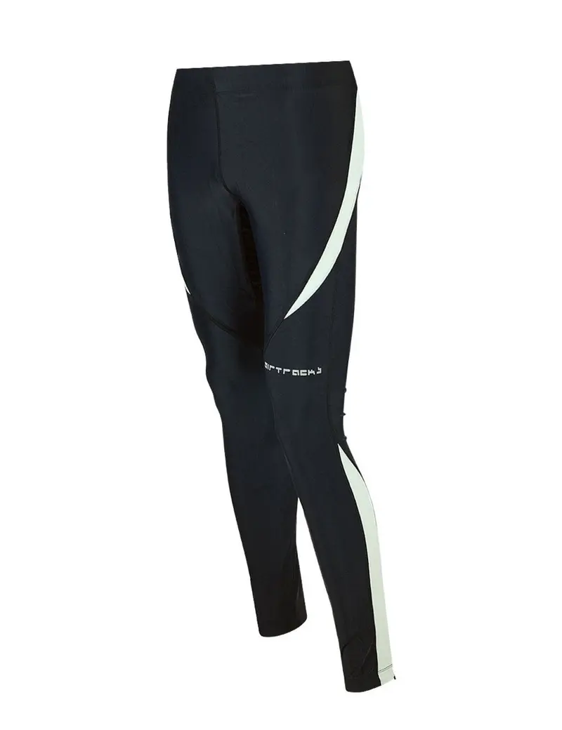 Damen Laufhose Tight Lang Pro Schwarz Grau 1