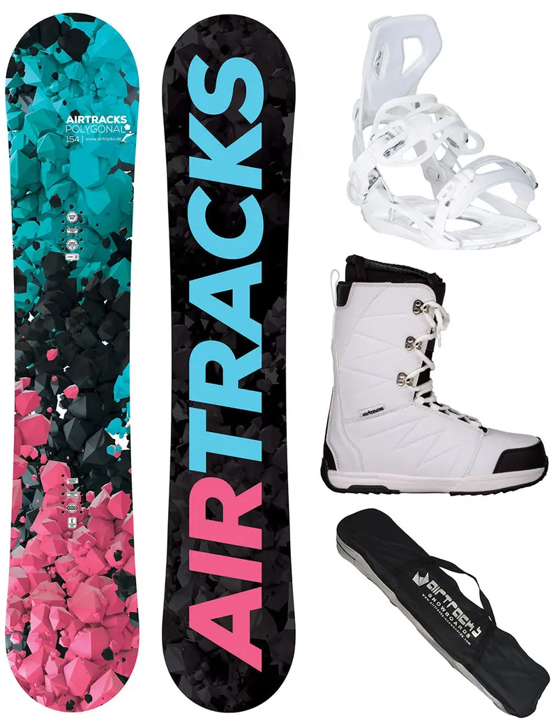 Damen Snowboard Set Polygonal + Bindung Master W Me + Boots Star + Sb Bag 1