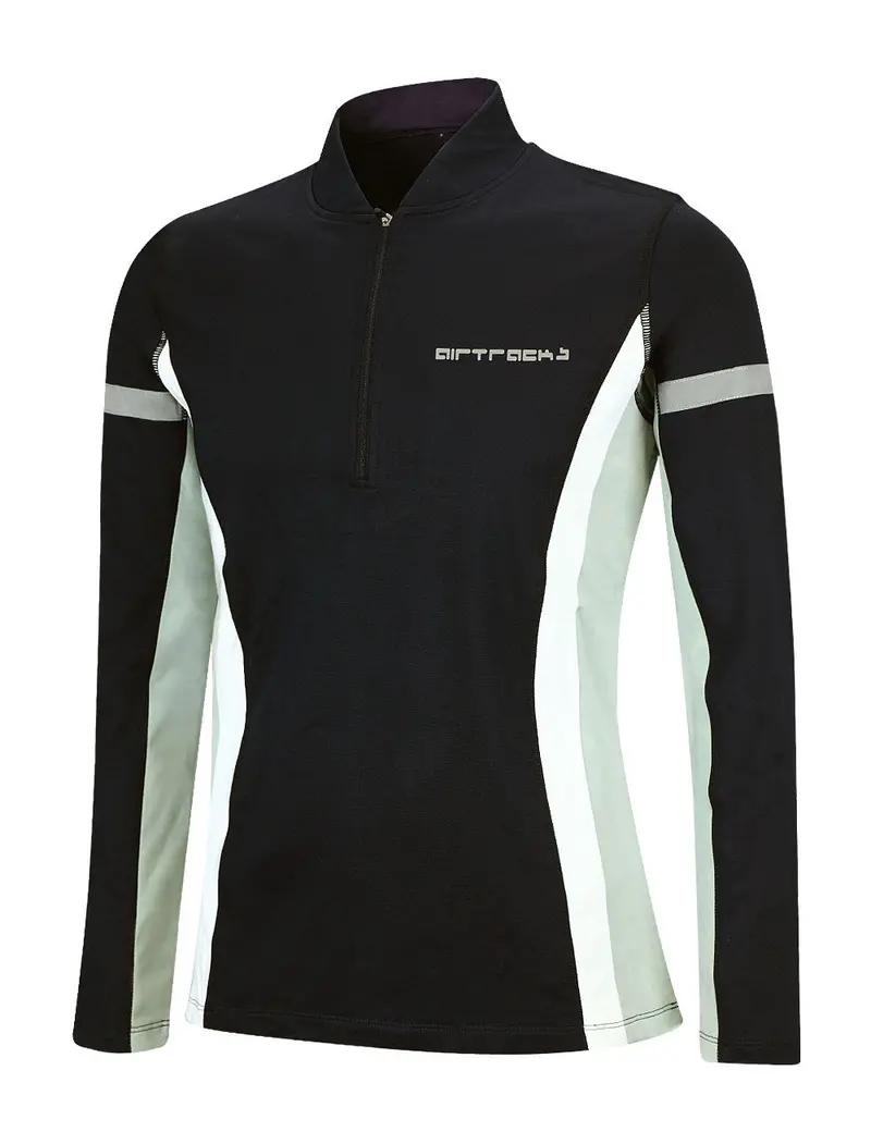 Damen Thermo Funktions Laufshirt Langarm Schwarz Setprodukt 2