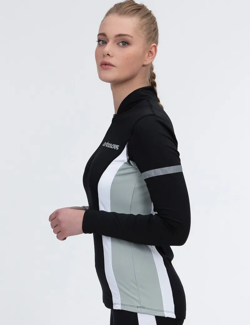 Damen Thermo Funktions Laufshirt Langarm Schwarz Setprodukt 4