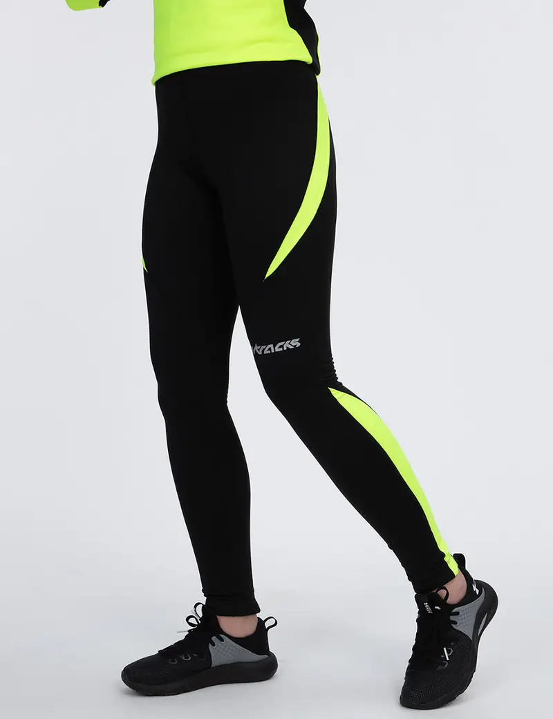 Damen Thermo Laufhose Lang Pro Schwarz-Neon Setprodukt 4