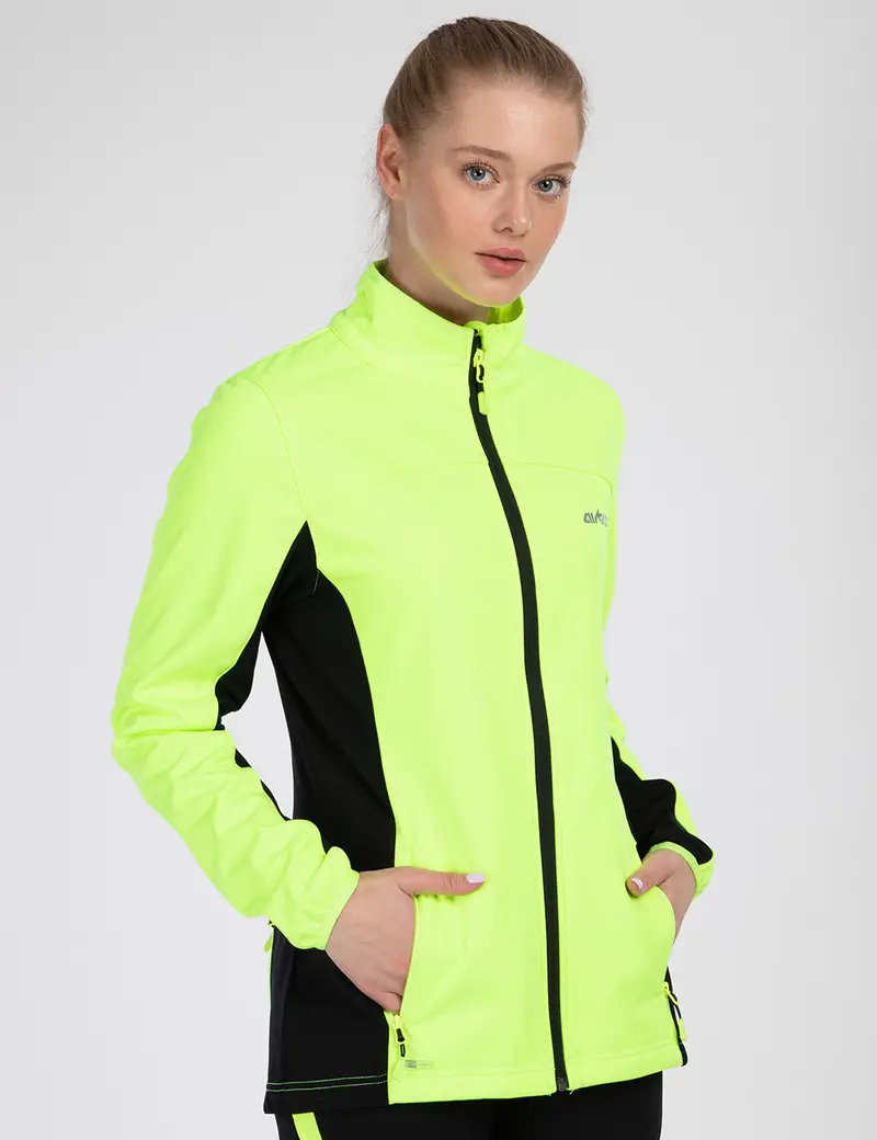 Damen Thermo Softshell Fahrradjacke Pro Line Ii Neon-Schwarz Setprodukt 1