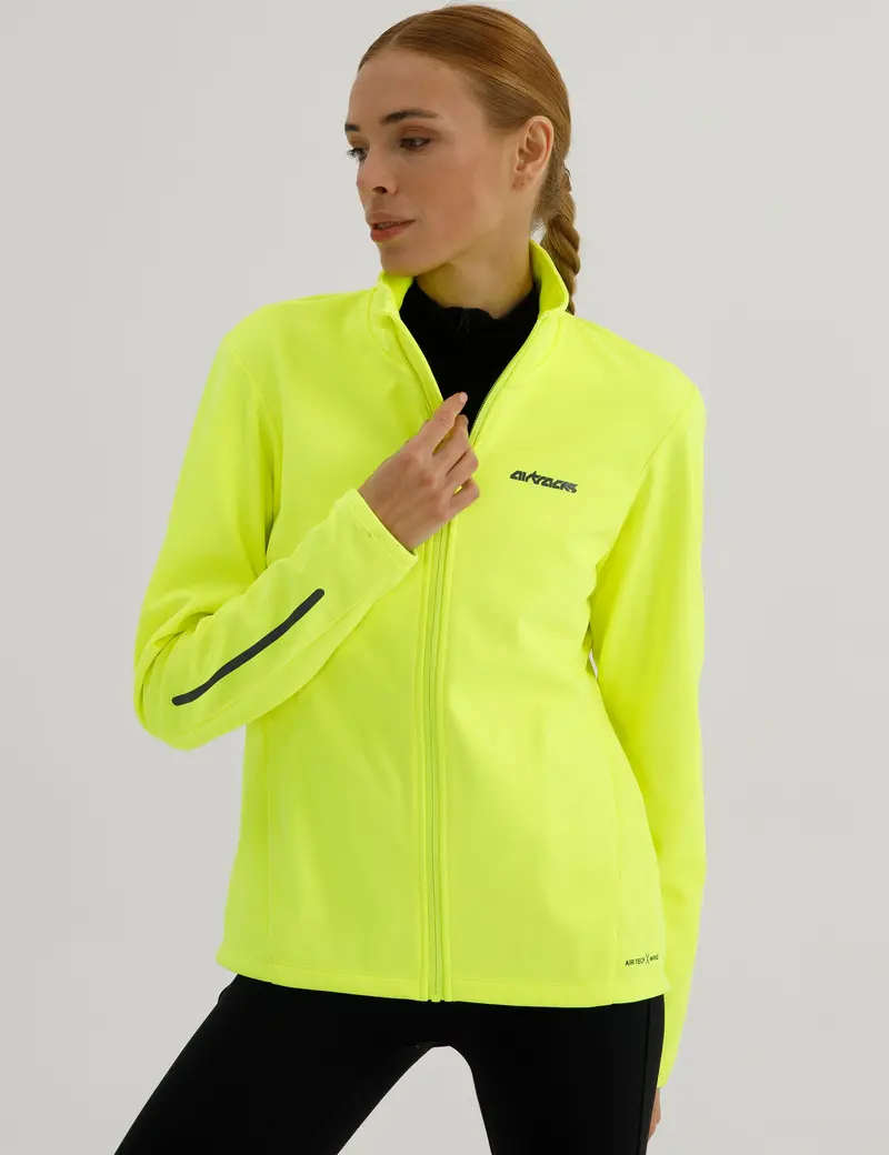 Damen Winter Fahrradjacke-Laufjacke Softshell Thermojacke Aktive Comfort Line Neon 1