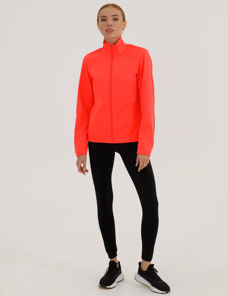 Damen Winter Fahrradjacke-Laufjacke Softshell Thermojacke Aktive Comfort Line Rot Neon 2