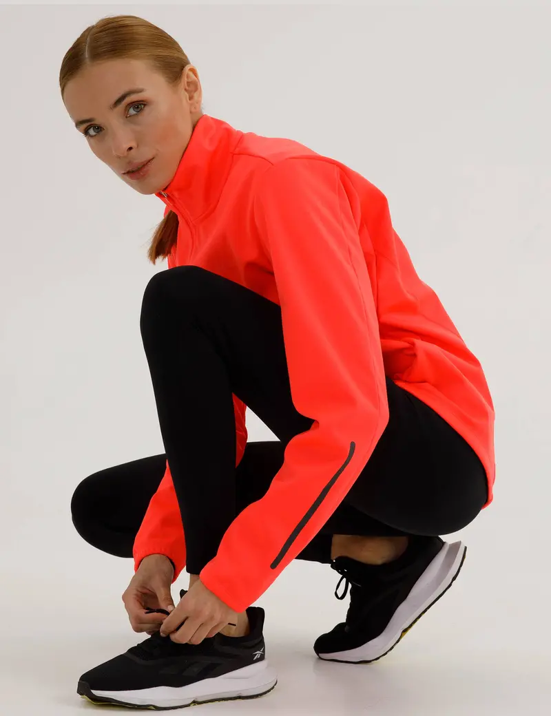 Damen Winter Fahrradjacke-Laufjacke Softshell Thermojacke Aktive Comfort Line Rot Neon 3