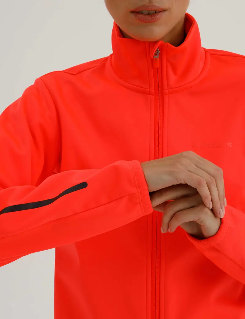 Damen Winter Fahrradjacke-Laufjacke Softshell Thermojacke Aktive Comfort Line Rot Neon 5