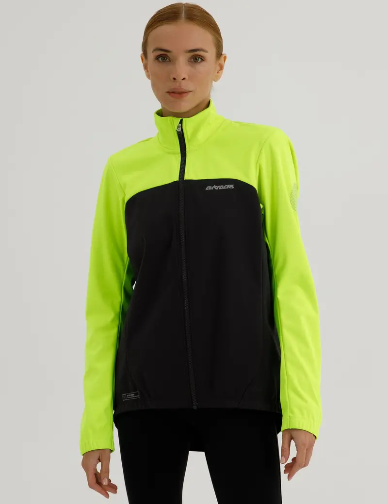 Damen Winter Fahrradjacke Softshell Thermoradjacke Advance Line Grau Neon 1
