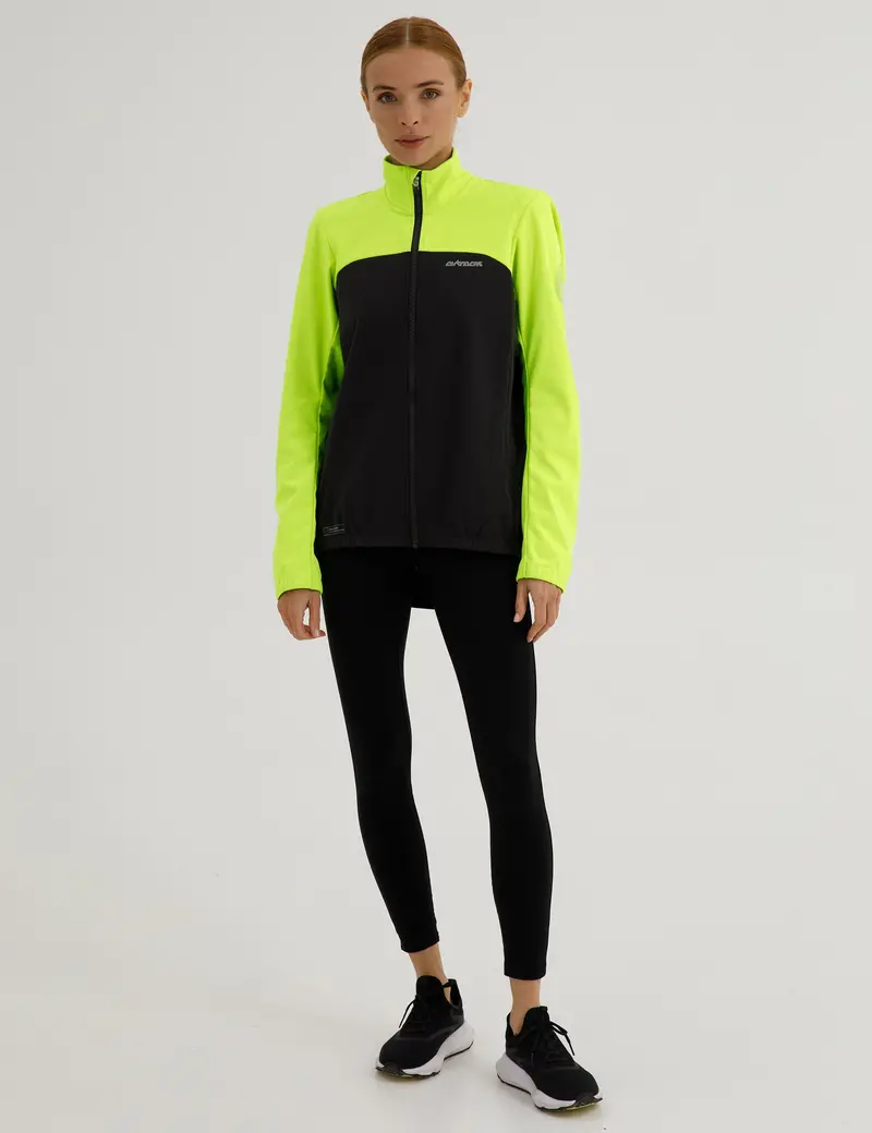Damen Winter Fahrradjacke Softshell Thermoradjacke Advance Line Grau Neon 2