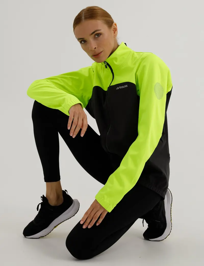 Damen Winter Fahrradjacke Softshell Thermoradjacke Advance Line Grau Neon 3