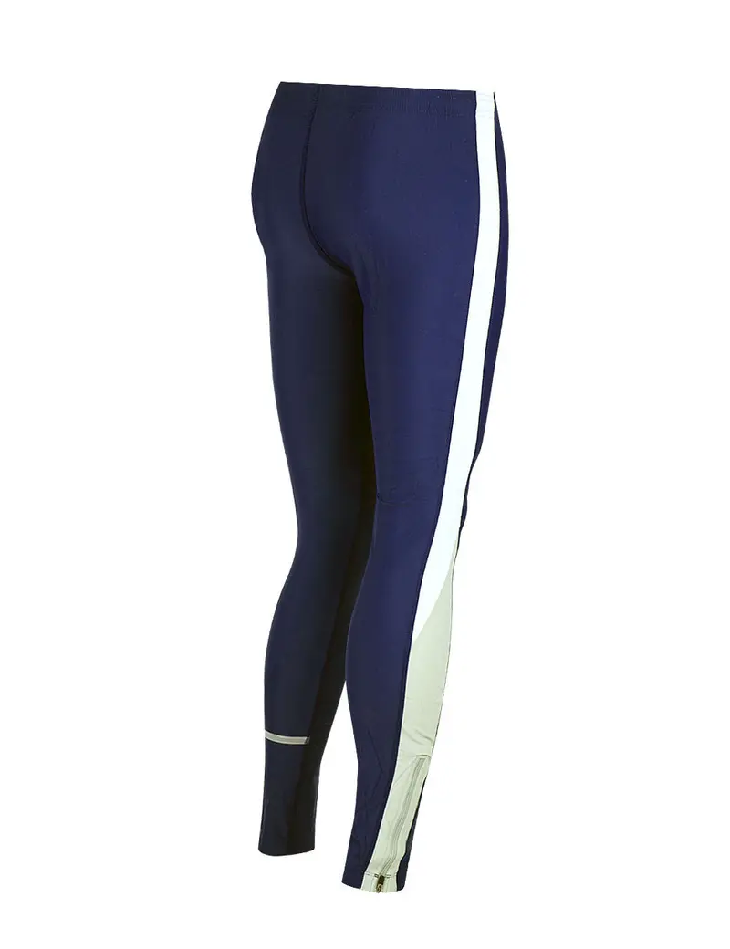 Damen Winter Fleece Thermolaufset (2-Tlg.) Laufshirt Langarm + Laufhose Lang Blau Grau 3