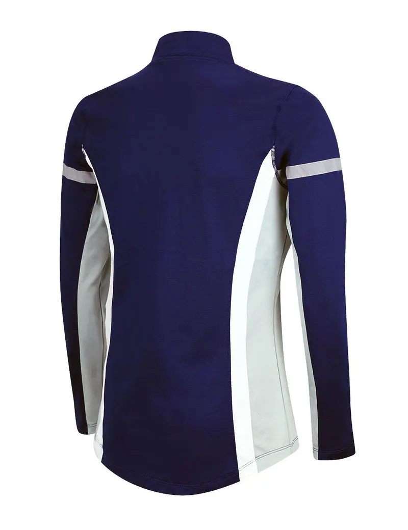 Damen Winter Fleece Thermolaufset (2-Tlg.) Laufshirt Langarm + Laufhose Lang Blau Grau 5
