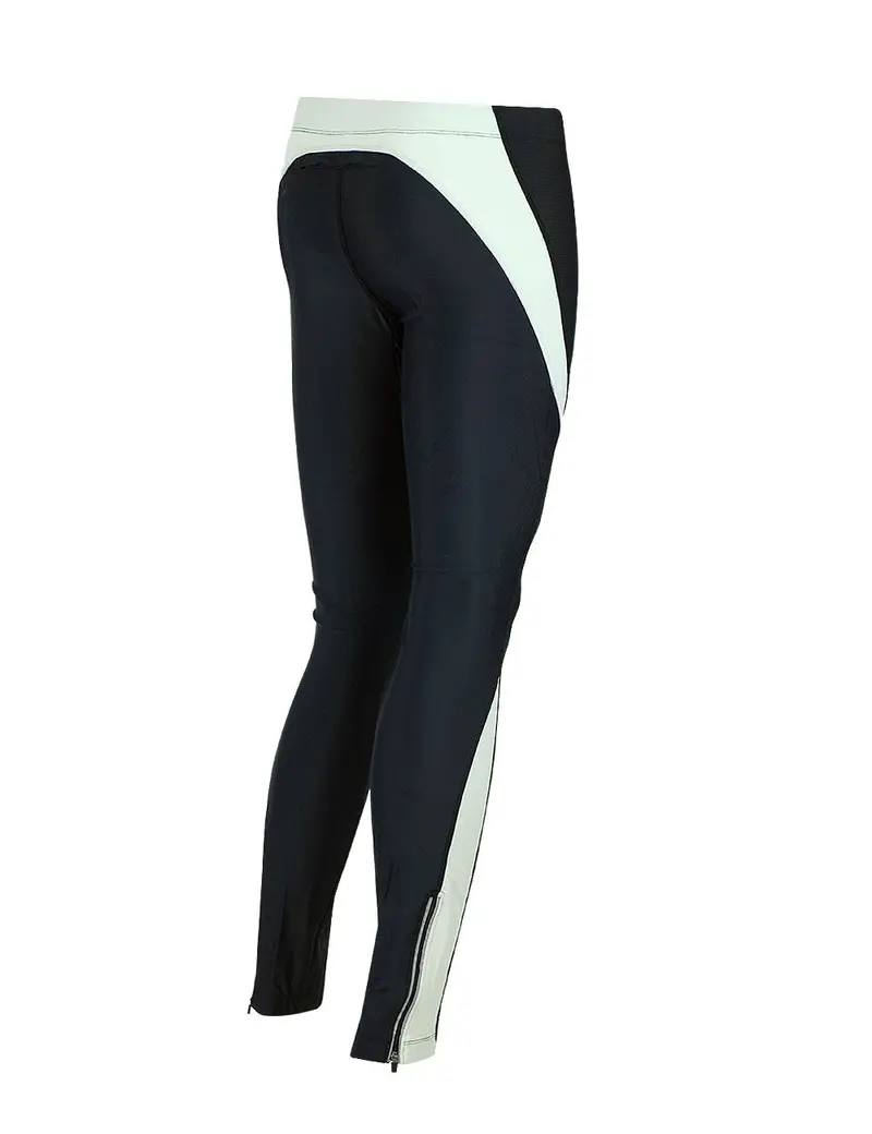Damen Winter Fleece Thermolaufset (2-Tlg.) Pro Laufshirt Langarm + Laufhose Lang Schwarz Grau 3