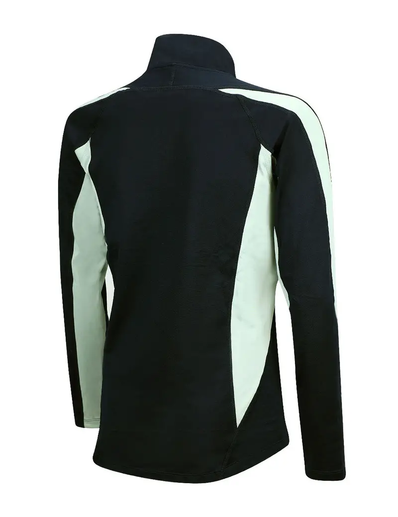 Damen Winter Fleece Thermolaufset (2-Tlg.) Pro Laufshirt Langarm + Laufhose Lang Schwarz Grau 5