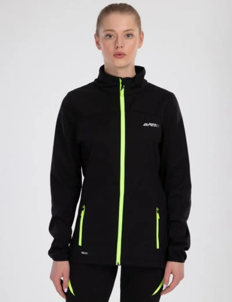 Damen Winter Thermo Fahrradtrikot Set Pro Line Fahrradhose Lang + Softshell Fahrradjacke Pro Line Ii - Schwarz 1
