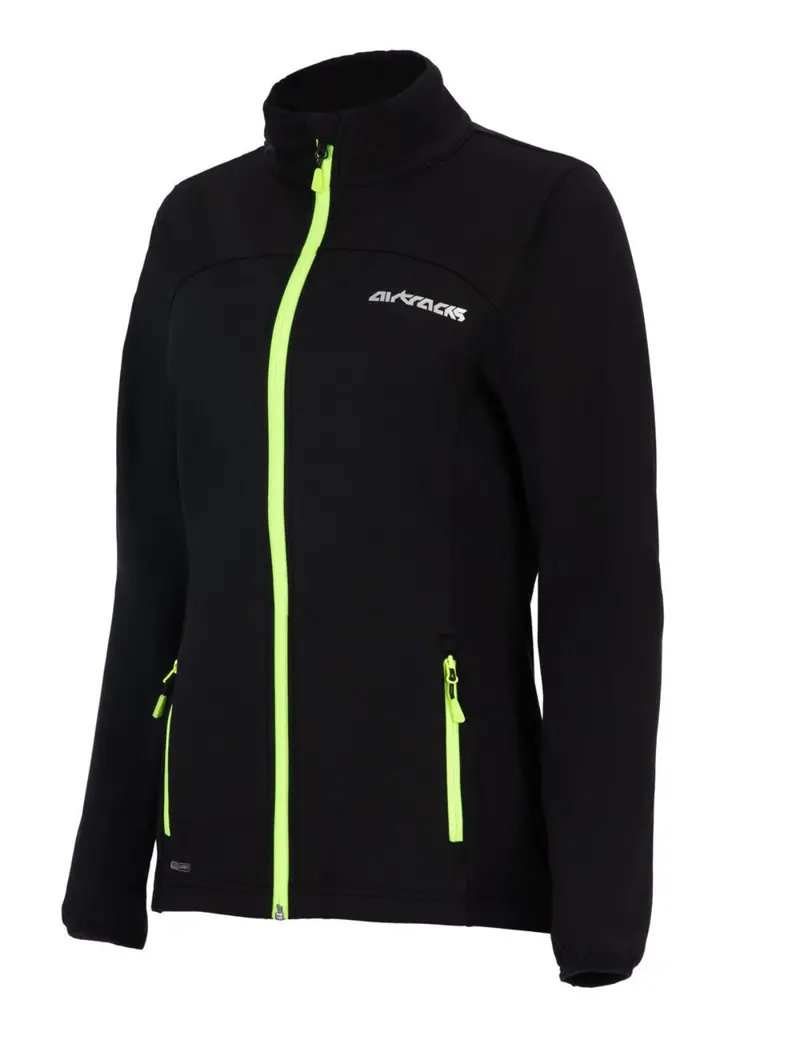 Damen Winter Thermo Softshell Fahrradjacke Pro Line Ii Schwarz-Neon 2