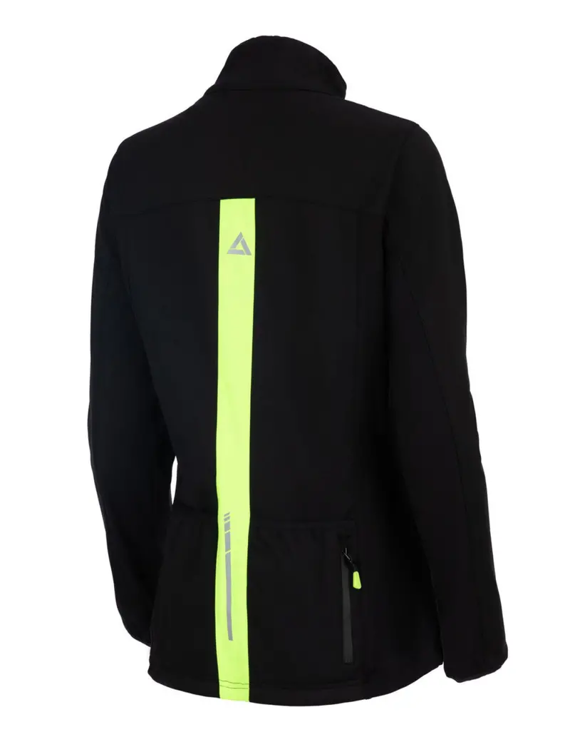 Damen Winter Thermo Softshell Fahrradjacke Pro Line Ii Schwarz-Neon 3