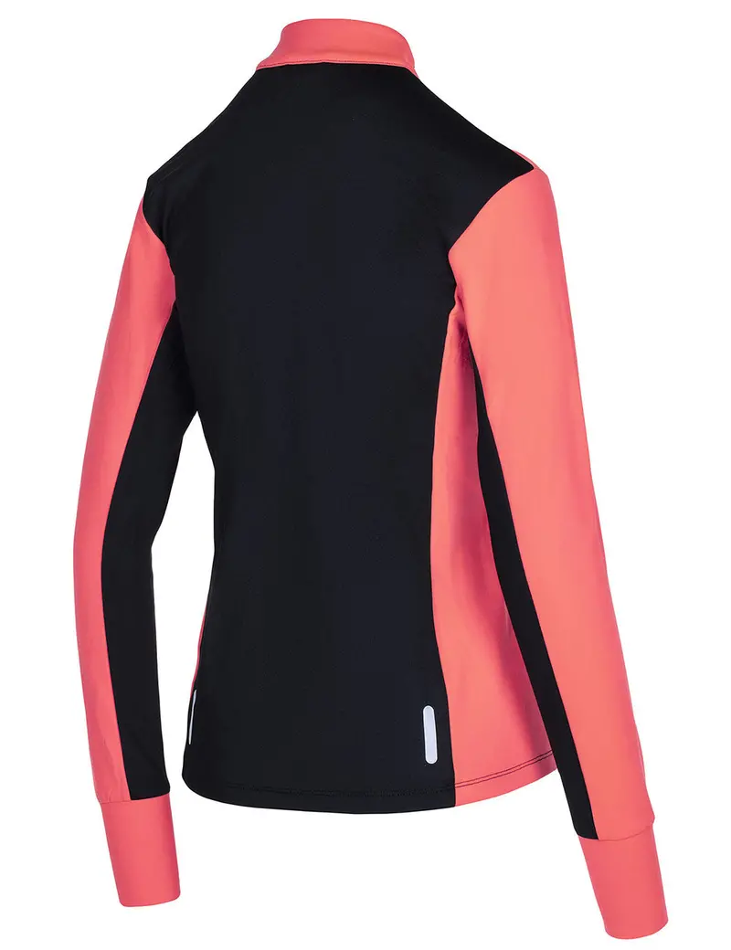 Damen Winter Thermolaufset (2-Tlg.) Pro Line Laufshirt Langarm + Laufhose Lang Schwarz Rot 6