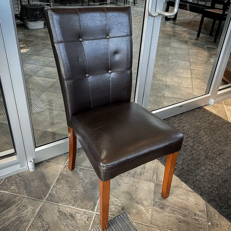 Dining Chair Brown Leather 1