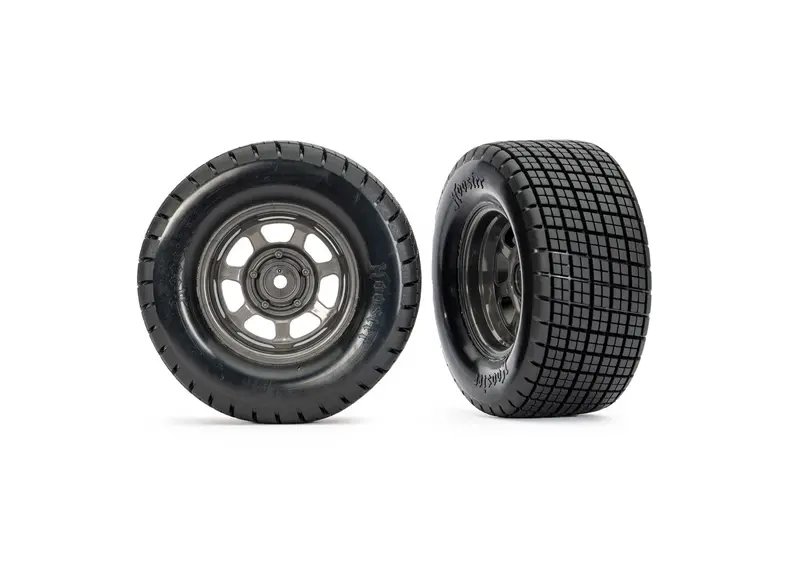 Dirt Oval Gray Front Wheels W/ Hoosier Tires (2), Tra-10473X 1
