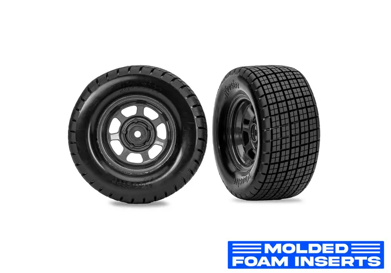 Dirt Oval Gray Rear Wheels W/ Hoosier Tires (2), 10474R 1