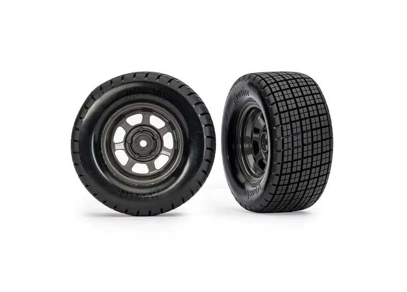 Dirt Oval Gray Rear Wheels W/ Hoosier Tires (2), Tra-10474X 1