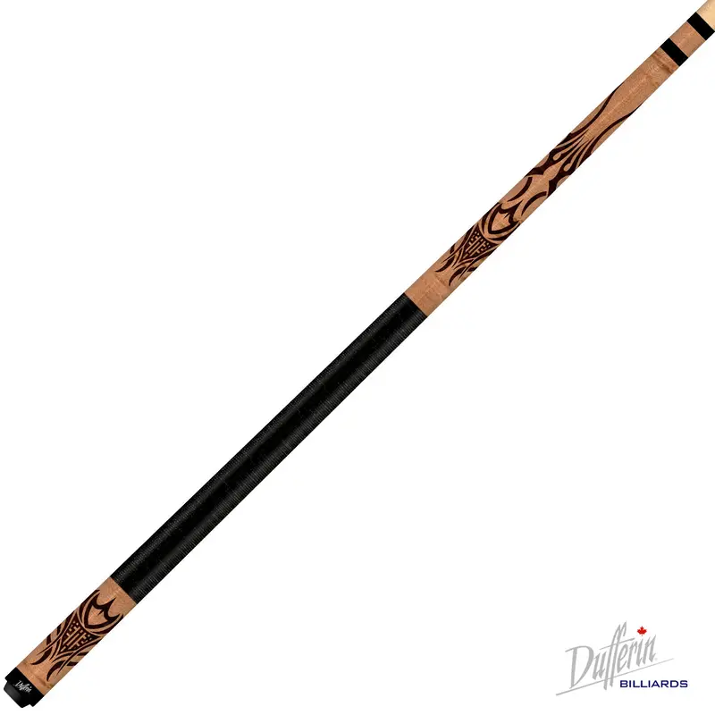 Dufferin Pool Cue Rebel Laser Etch Series D583 – Double Etched Black Linen Wrap 1