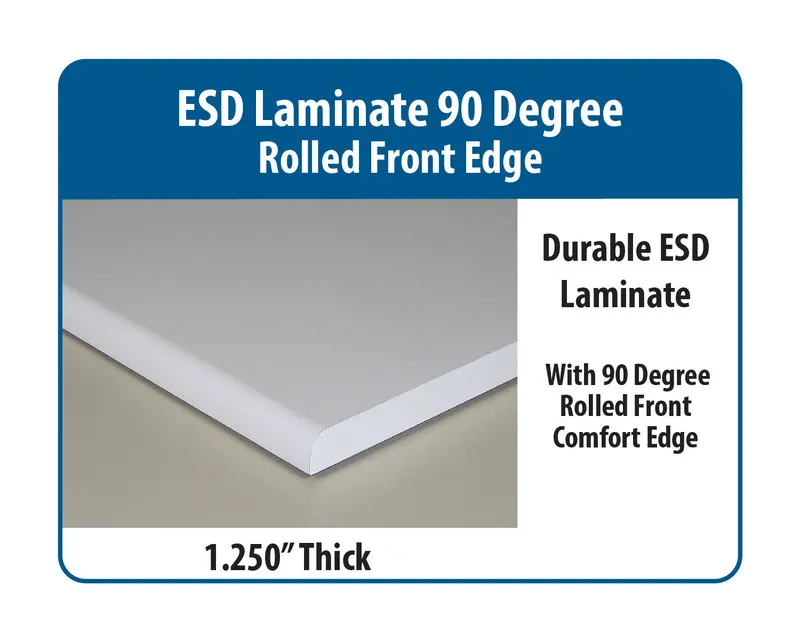 Ergo-Line Base Bench With Esd Laminate 90-Degree Rolled Front Edge Surface 1