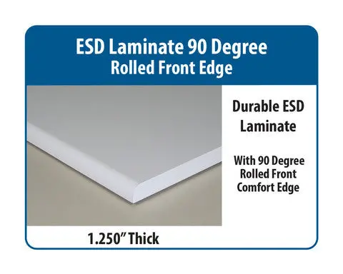 Ergo-Line Hd Height Adjust Base Bench With Esd Laminate Rolled Front Edge Surface 1