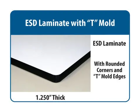 Ergo-Line Hd Height Adjust Base Bench With Esd Laminate "T" Mold Surface 1