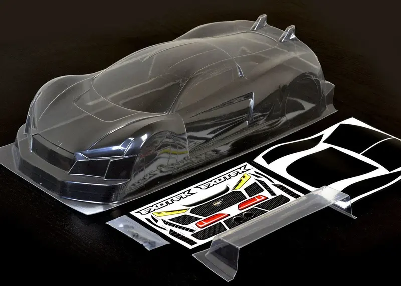 Exotek 190Mm 1/10 Gt Polycarb, Body & Wing, 1863 1