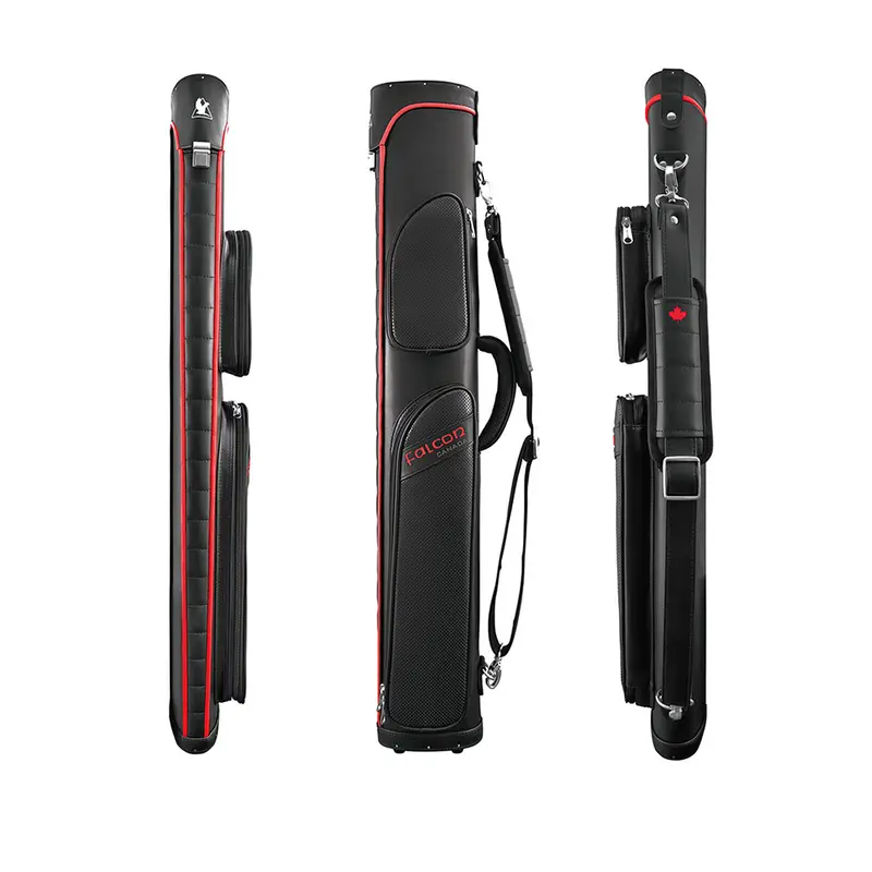 Falcon Hard Case Pvc Leather Black And Red 2 Butts 4 Shafts 1