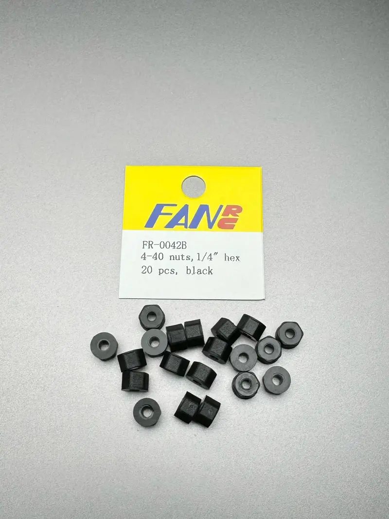 Fan Rc 4-40 Nylon Nuts, 1/4" Hex 1