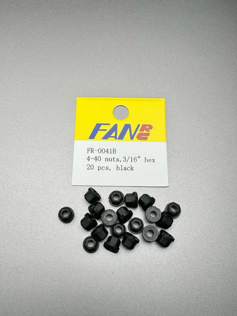 Fan Rc 4-40 Nylon Nuts, 3/16" Hex 1
