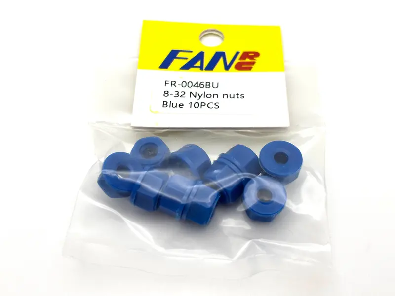 Fan Rc 8-32 Blue Nylon Nuts, Fr-0046Bu 1