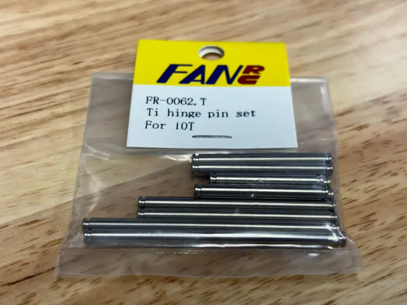 Fan Rc Titanium Hinge Pin Set, Fits 10T, Fr-0062.T 1