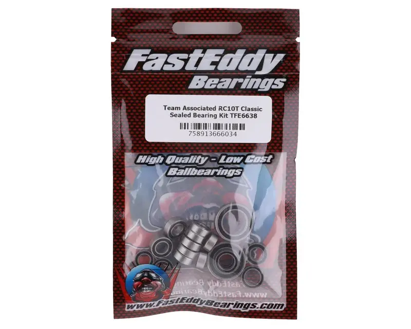 Fasteddy Team Associated Rc10t Classic Sealed Bearing Kit, Tfe6638 1