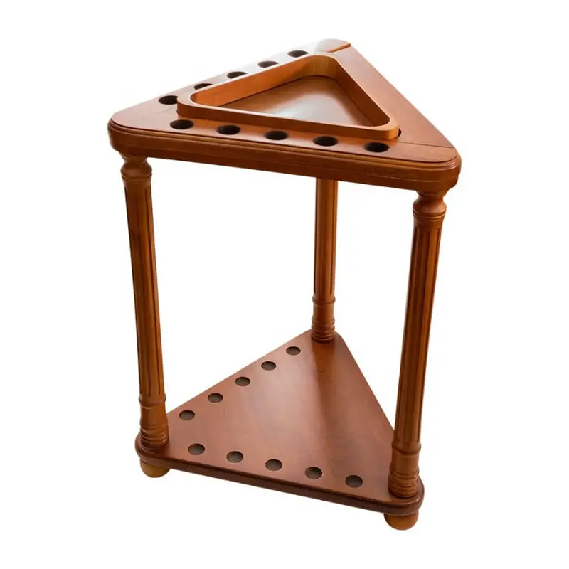Floor Cue Rack With Triangle - Honey 1