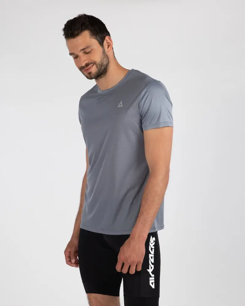 Funktions Laufshirt Kurzarm Comfort Line Grau 1